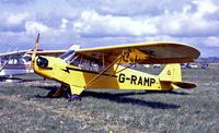 G-RAMP @ EGHS - G-RAMP   Piper J/3C-65 Cub [6658] Henstridge~G 12/04/1992. From a slide. - by Ray Barber