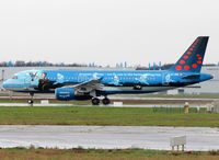 OO-SNC @ LFBO - Lining up rwy 32R for departure from November 2 in Magritte c/s - by Shunn311