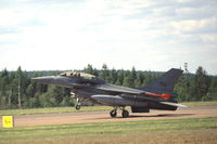 302 @ ESOK - Royal Norwegian Air Force F-16BM landing at Karlstad airport, Sweden, 2002 - by Van Propeller