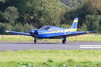 PH-JUR @ LFRU - Piper PA-32R-301T Turbo Saratoga, Lining up rwy 23, Morlaix-Ploujean airport (LFRU-MXN) - by Yves-Q