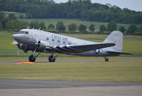 F-AZOX @ EGSU - Douglas DC-3C-S1C3G at Duxford. - by moxy