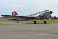 N431HM @ EGSU - Douglas C-47A-45DL (DC-3C-S1C3G) at Duxford. - by moxy