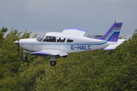 G-HALC @ EGTB - Piper PA-28R-200 Cherokee Arrow landing at Wycombe Air Park. - by moxy