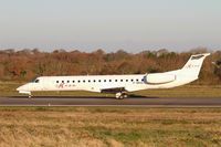 F-HFKG @ LFRB - Embraer ERJ-145LR, Taxiing to holding point rwy 07R, Brest-Bretagne Airport (LFRB-BES) - by Yves-Q