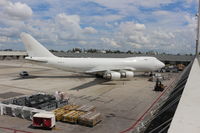 N445MC @ KMIA - Owned and operated by Atlas Air, parked in the huge cargo area at Miami. - by Dave Turpie