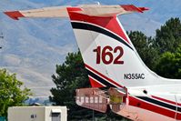 N355AC @ KBOI - Air brakes open. - by Gerald Howard