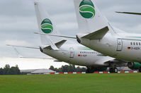 D-AGEP @ EGBP - Ex-Germania Airlines (Berlin) 757 in the budget airline graveyard at Kemble waiting to be stripped for parts. - by Chris Holtby