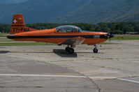 T7-FMA @ LSZL - At Locarno-Magadino, civil side. - by sparrow9