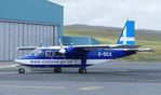G-SICA @ EGET - Islander G-SICA at Tingwall, Shetland - by Pete Hughes