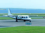 G-BLDV @ EGPA - G-BLDV Loganair Islander departing the terminal at Kirkwall for a hop around the Orkney islands - by Pete Hughes