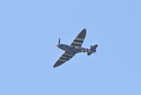 MJ772 @ EGKB - 1943 T9 Spitfire over Keston near Biggin Hill. Now bearing 340 (Free French) Squadron code letters and the cross of Lorraine & used for pleasure flights from Biggin Hill (at eye-watering rates!) - by Chris Holtby