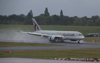 A7-BCL @ EGBB - Wet landing at Birmingham - by AirbusA320