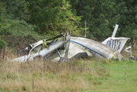 G-AWTJ @ EGTR - Destroyed and in a heap at Elstree - by Chris Holtby