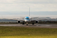 G-BYAY @ EGGD - Lining up for departure on RWY 09