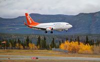 C-FANF @ CYXY - Landing at Whitehorse, Yukon. - by Murray Lundberg