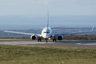 EI-EKO @ EGGD - Lining up on RWY 09 for departure - by Dominic Hall