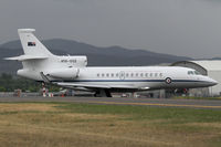 A56-002 @ YSCB - Stbd view of RAAF 34 Sqn Dassault Falcon 7X Serial A56-002 Cn 284, shown about to taxy across Rwy 17/35 at Canberra International Airport (YSCB) on 03Nov2019. Three new Falcon 7X Bizjets have replaced the 3 Challenger 601s previously operated by 34 Sqn. - by Walnaus47