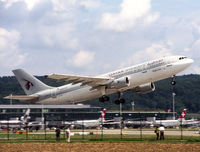 A7-ABX @ LSZH - Taking off from rwy 34... old c/s - by Shunn311