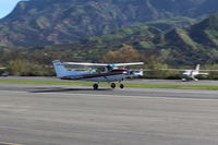 N6747H @ SZP - 1975 Cessna 172M SKYHAWK, Lycoming O-320-E2D 150 Hp, takeoff roll Rwy 22 - by Doug Robertson