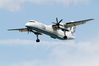 G-FLBB @ LFBD - De Havilland Canada DHC-8-402Q Dash 8, Short approach rwy 23, Bordeaux Mérignac airport (LFBD-BOD) - by Yves-Q