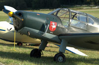 G-TPWX @ EDST - Heliopolis Gomhouria Mk.6 on the flightline at Hahnweide airfield, Germany. OTT 2019 - by Van Propeller