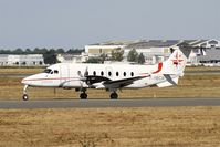 F-HBCA @ LFBD - Beech 1900D, Taxiing to holding point Delta rwy 05, Bordeaux Mérignac airport (LFBD-BOD) - by Yves-Q