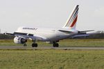F-GUGB @ LFRB - Airbus A318-111, Reverse thrust landing rwy 25L, Brest-Bretagne airport (LFRB-BES) - by Yves-Q