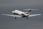 D-CHIP @ EGGW - Eisele Flugdienest Cessna 525B heading out of London Luton into stormy skies