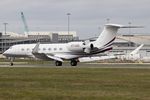 A7-CGG @ EGGW - Qatar Executive G650 ER landing at London Luton