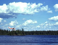 CF-LSB - CF-LSB delivering food to a geologists' mineral exploration camp, McVickar Lake, northwestern Ontario, July 1975. Likely flew out of Pickle Lake water base, but I am uncertain. - by Andy Fyon