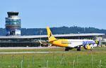 G-NSEY @ LOWG - Aurigny Erj195 lining up for take of at Graz airport LOWG in Austria - by Paul H