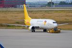 G-JMCR @ EDDP - West Atlantic B734F under tow to parking area - by FerryPNL