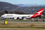 VH-OEJ @ YSCB - Qantas B747-438 VH-OEJ Cn 32914 taxies out from Canberra International Airport YSCB on 17Jul2020, before departing for the last ever Qantas Boeing 747 Passenger Flight.
