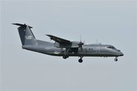 N590K - US Army DHC-8 on finals for runway 12 at Prestwick C/S Polar 90 - by Douglas Connery
