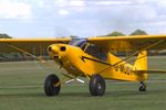 G-MUDY @ EGKH - 1957 Super Cub starting up for take-off at Headcorn, Kent - by Chris Holtby