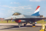 J-060 @ MHZ - F-16A Falcon of 315 Squadron Royal Netherlands Air Force on the flight-line at the 1990 RAF Mildenhall Air Fete. - by Peter Nicholson