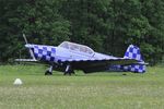 D-EEBH @ LFFQ - Zlin Z-526F Trener Master, Taxiing to parking area, La Ferté-Alais airfield (LFFQ) Air show 2016 - by Yves-Q