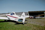 VH-MLS @ YPFT - Taxying Canberra Gliding Club Piper PA-25-235 Pawnee B VH-MLS Cn 25-3809, taken at Cooma Polo Flat Airport YPFT NSW on 30Mar1980. The Club’s Blanik L-13 VH-GCG Cn 025424 is visible at right, with the local Club hangar at rear.