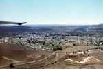 VH-GCG @ YPFT - Wing View from Canberra Gliding Club Let L-13 Blanik VH-GCG Cn 025424 over Cooma NSW on 30Mar1980. The Blanik ‘photo platform’ had been towed aloft by Canberra Gliding Club Piper PA-25-235 Pawnee B VH-MLS Cn 25-3809 (launched from Polo Flat YPFT) - by Walnaus47