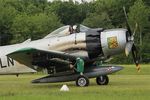 F-AZHK @ LFFQ - Douglas AD-4N Skyraider, Taxiing, La Ferté-Alais airfield (LFFQ) Airshow 2015 - by Yves-Q