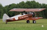 F-AZMZ @ LFFQ - Boing Stearman E-75, Taxiing, La Ferté-Alais Airfield (LFFQ) Air show 2015 - by Yves-Q