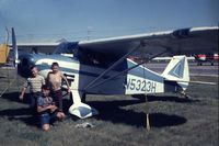 N5223H - PA-16 wearing US Reg. # N5323H likely the year it was imported into Canada. Photo of my brother and I and a family friend circa 1967. Deloraine, Manitoba. Owner at that time was a Milford Kirkpatrick, a minister/missionary from North Battleford Sask. - by Raymond Bradley