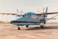 G-BLRT @ GCI - G-BLRT wears Guernsey (Airlines) titles & wears the colours of it's original operator Air Business/Maersk - by Jeremy Masterman