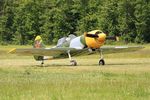 G-JYAK @ LFFQ - Yakovlev Yak-50, Taxiing to parking area, La Ferté-Alais airfield (LFFQ) Airshow 2015 - by Yves-Q