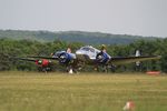 N223CM @ LFFQ - Beech D18S, Take off, La Ferté-Alais airfield (LFFQ) Airshow 2015 - by Yves-Q