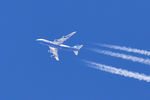 4K-SW008 @ EGFH - OTT. Silk Way West Airlines aircraft westbound to Columbus, Ohio at 30000 feet - by Roger Winser