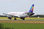 LY-ONL @ LFRB - Airbus A320-214, Take off run rwy 25L, Brest-Bretagne airport (LFRB-BES) - by Yves-Q