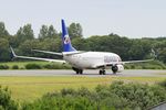 OK-TSE @ LFRB - Boeing 737-81D, Lining up rwy 25L, Brest-Bretagne airport (LFRB-BES) - by Yves-Q