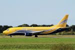 F-GZTA @ LFRB - Boeing 737-33VQC, Take off run rwy 25L, Brest-Bretagne airport (LFRB-BES) - by Yves-Q