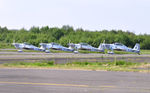 G-VFDS @ EGFH - G-VFDS in a line up of 4 Team Raven aircraft with G-CJSM, G-EGRV and G-CIBM. - by Roger Winser